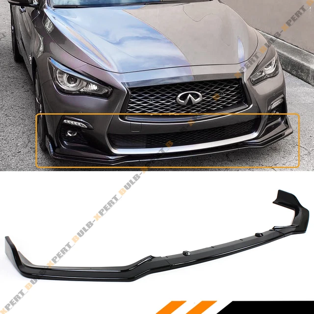Gloss Black Front Bumper Lip Spoiler For INFINITI Q50 2014-2022 – 4pc PP Kit