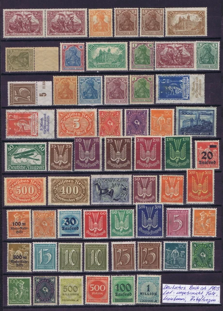 DR ab 1905 Lot ungebr., Falz, k.Gummi, Anhaftungen