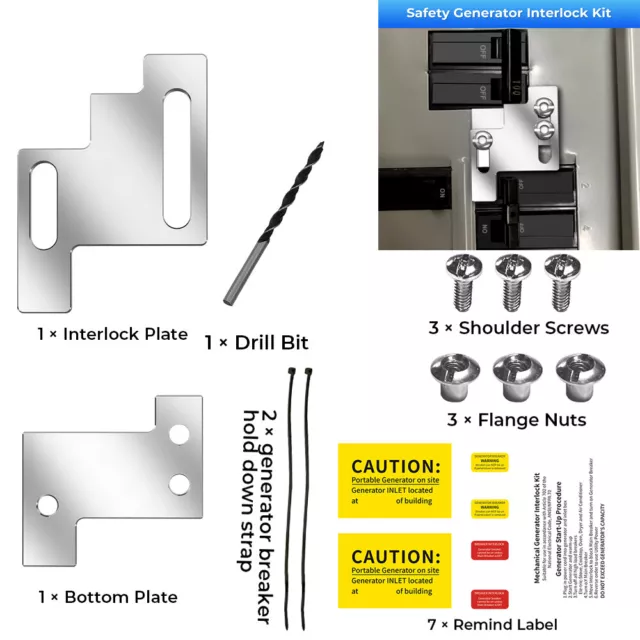 Generator Interlock Kit Compatible With GE General Electeric Breaker Panels