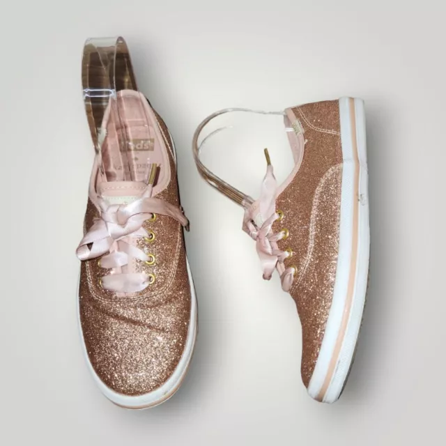 Keds For Kate Spade Champion Glitter Girls Size 3M Pink Rose Gold Sneakers