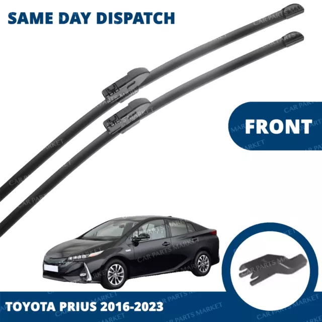 Front Windscreen 28" 16" Flat Aero Wiper Blades Pair for Toyota Prius 2016-2023