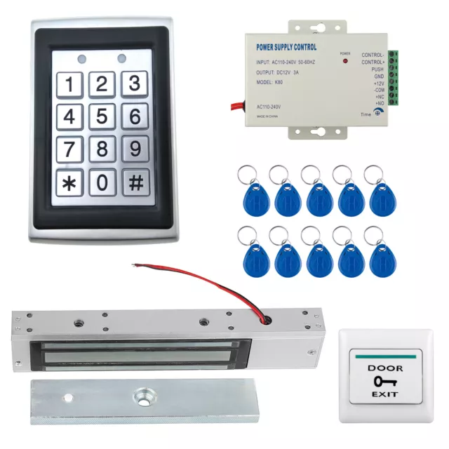 Waterproof Door Access Control RFID 125KHz Reader Password Keypad Magnetic Lock