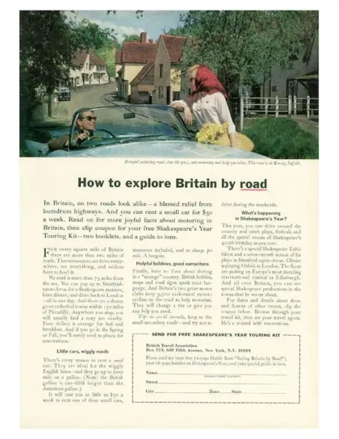 1964 British Travel Association PRINT AD Kersey Suffolk