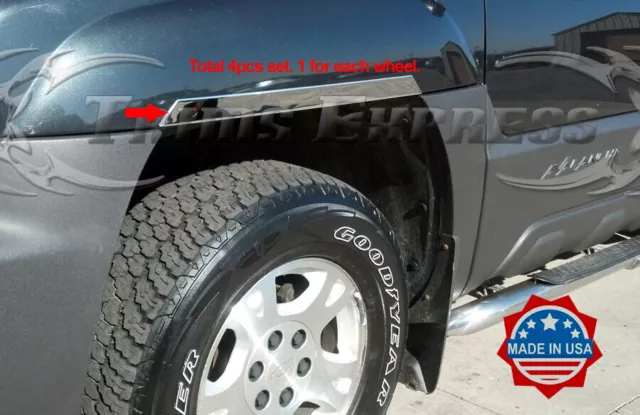 2001-2006 Chevy Avalanche w/Cladding 4Pc Chrome Fender Well Trim 1.5"Accent