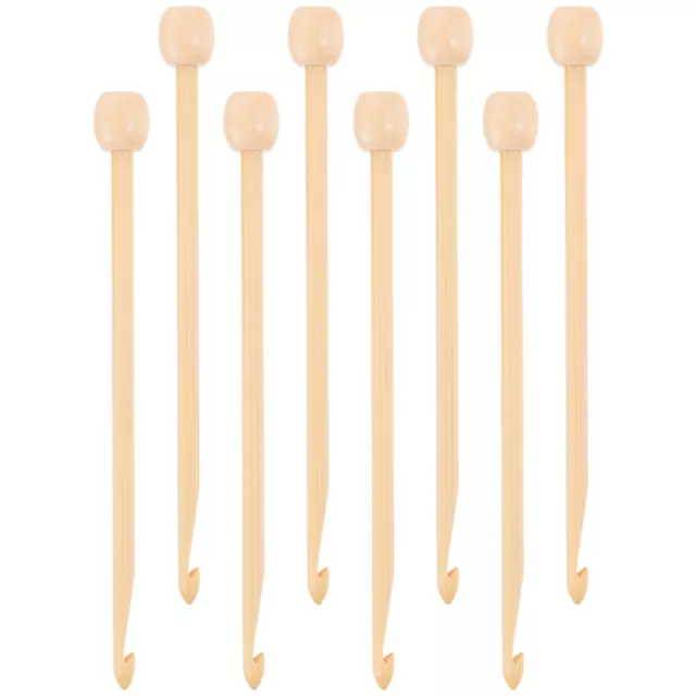 8 Pcs Bamboo Wool Knitting Tools Weaving Crochet Hooks Needles Kit