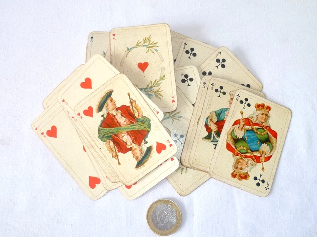 2 Jeux De 52 Cartes Anciens B. Bondorf - Jeux De Patience Complets - Très Bon état
