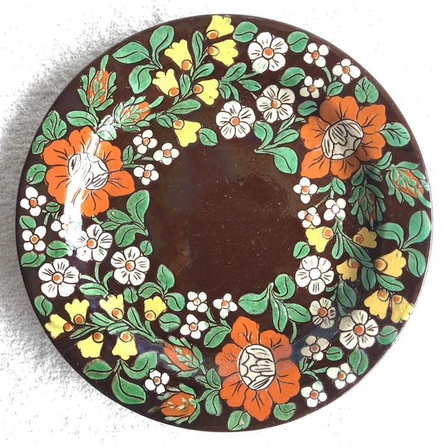 Antique Thun Thoune Swiss Art Pottery Wall Plate Majolica Handmade Flowers
