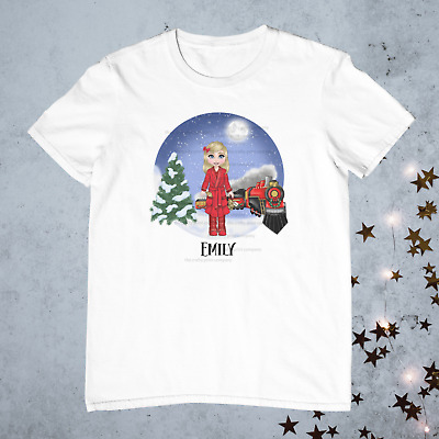 Christmas Express Train Girl Child T-shirt Top Christmas Pyjama Top Personalised