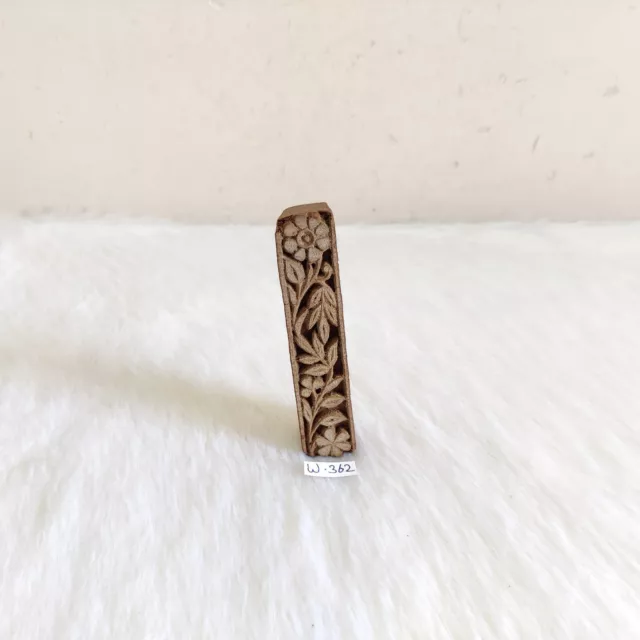 Vintage Flower Design Old Handmade Textile Printing Block Wooden Stamp W362