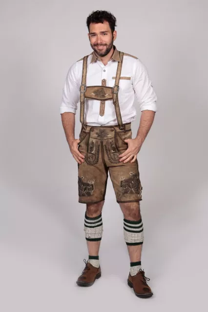 Trachten Brown Vintage Lederhosen Men Oktoberfest Wild Brown Lederhosens German