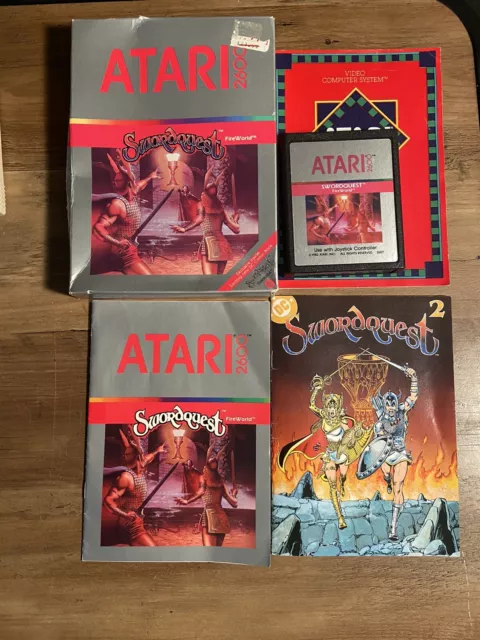 1982 Swordquest Fireworld Atari 2600 Cartridge With Real Nice Comic & Manual ⚡️