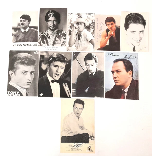Musica leggera 10 foto cartoline autografate anni 60/70