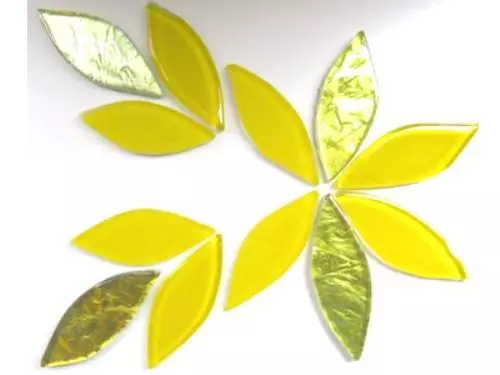 Yellow Mix Glass Petals - Mosaic Tile Supplies Art Craft