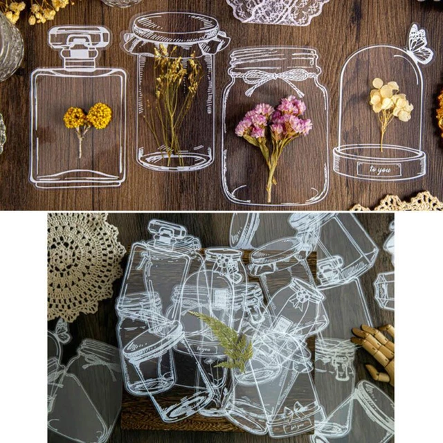 20 transparente getrocknete Blumen-Lesezeichen, selbstgemacht, schön