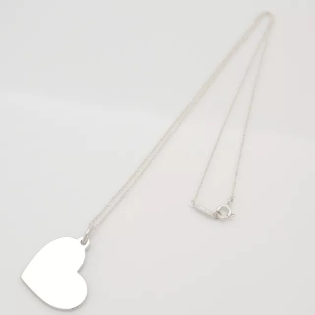 Tiffany & Co. Heart Tag Pendant Necklace 16.1" Sterling Silver w/Pouch 3