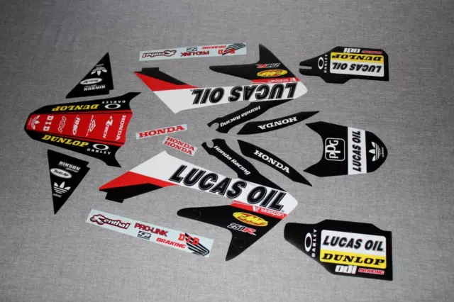 Honda Crf250R 2004-2009  Lucas Oil Black Mx Graphics Kit Decals Kit Sticker Kit