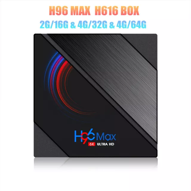 H96 Max Android 10.0 TV Box Allwinner H616 Quad Core 6K 4G 32/64G Wifi H.265 BT