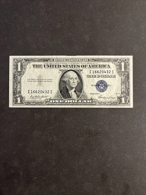 1935E $1 Silver Certificate Uncirculated Unc Fr 1614 Block Ii
