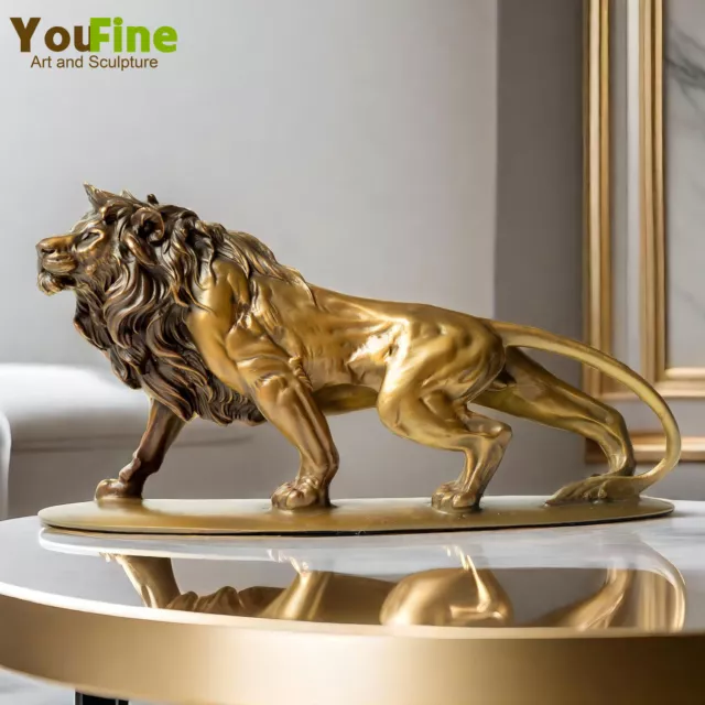 Bronze Lion Statue Antique Lion Sculpture Home Decor Luxury Ornament Craft