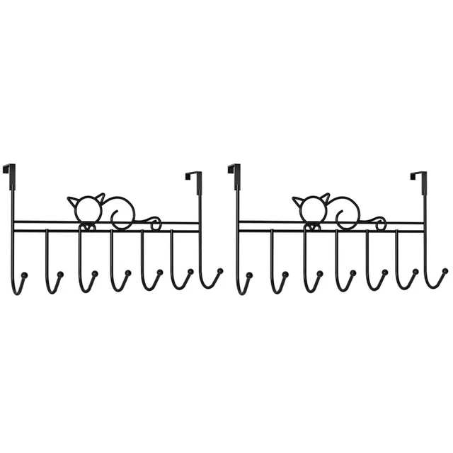 1/2/3PCS Over The Door Hook Hanger Organizer for Coat Towel Hat Bag Robe 7 Hooks