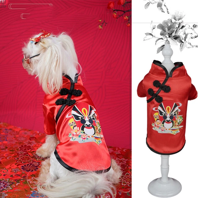 Cane Abito Animali Cheongsam Facebook Stampa Cucciolo Gatto Gonna Cinese Stile