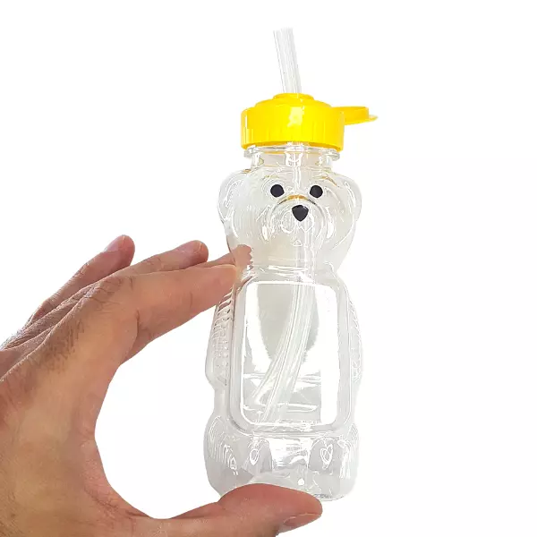 Honey Bear Sippy Cup 8oz With Straw Sealed and Cap Anti No Spill Bottle