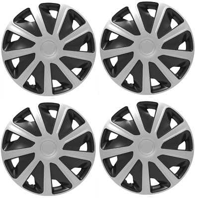 Vw Crafter Van Deep Dish Wheel Trims Cover Black And Silver Hub Caps 15" Inch