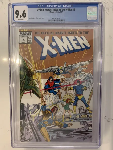 Official Marvel Index to the X-Men #3 CGC 9.6 (Marvel 1987) Wraparound cover!