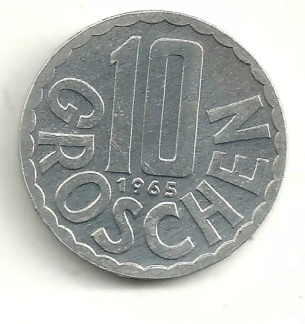 A Very Nice High End Proof 1965 Austria 10 Groschen Coin-St163