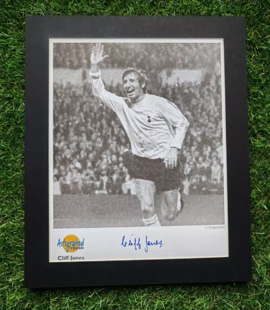 TOTTENHAM HOTSPUR CLIFF JONES  WALES SIGNED 12 x 10 MOUNTED AUTOGRAPHED EDITION