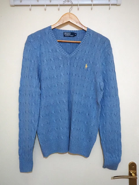 Genuine Polo Ralph Lauren Tussah Silk jumper Light Blue / Men M used / Grade B
