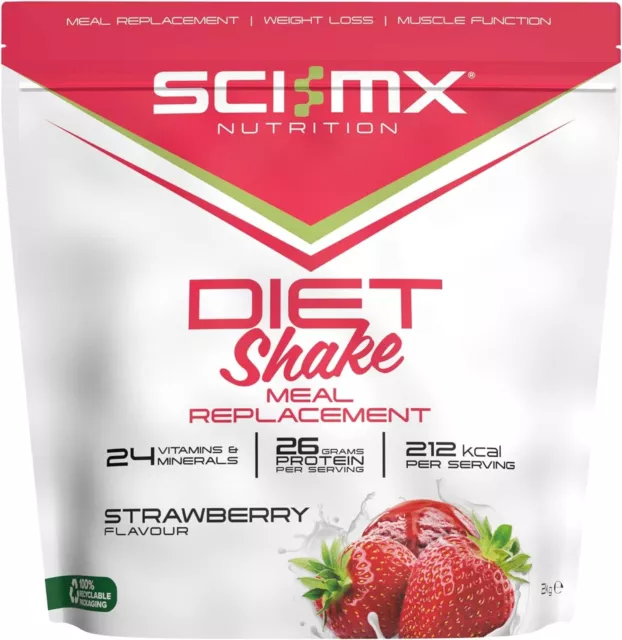 SCI-MX Diet Meal Replacement Shake - Strawberry Flavour - 2KG (37 servings)