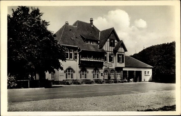 Ak Glemseck Leonberg, Straßenpartie mit Blick auf Kurhaus Fr. Scheytt - 3211695