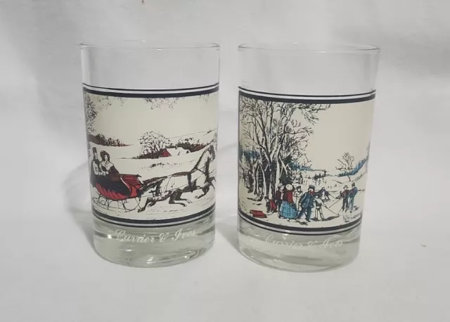 Vintage Currier and Ives Arby's Collector's Series Glasses - #1 & #2