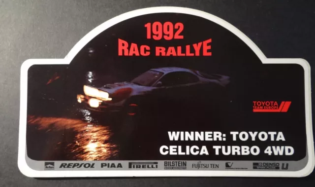 Werbe-Aufkleber TOYOTA Celica Turbo 4WD RAC Rallye 1992 TTE WRC Sainz Motorsport