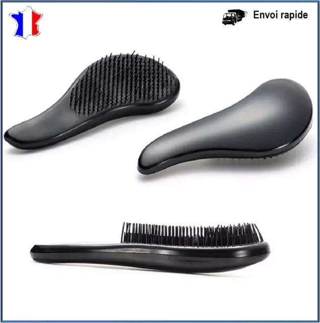 Brosse à cheveux magique ultra-démêlante pour tous types de cheveux noir