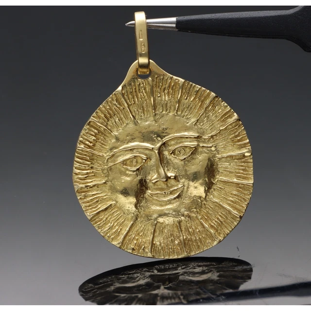 Pendentif Vintage Feu De Signalisation (semaforo) En Or 18 Carats (750) - Années 70 - Occasion