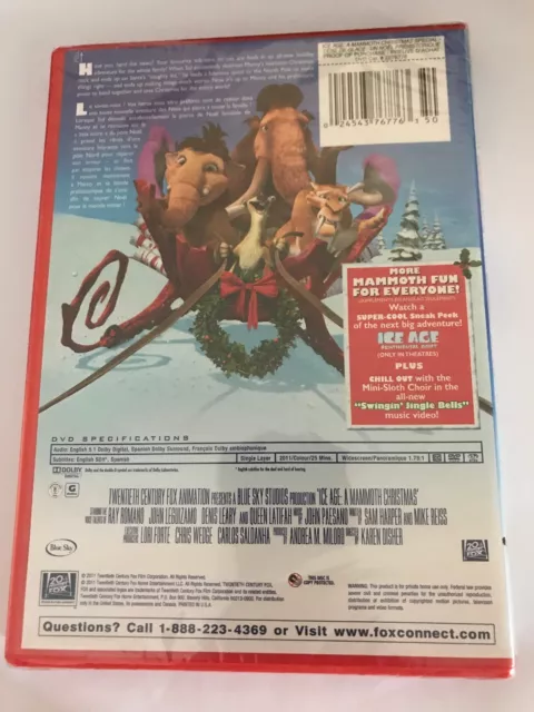 ICE AGE A MAMMOTH CHRISTMAS SPECIAL. Dvd 2011 Canadian Widescreen BRAND NEW 2