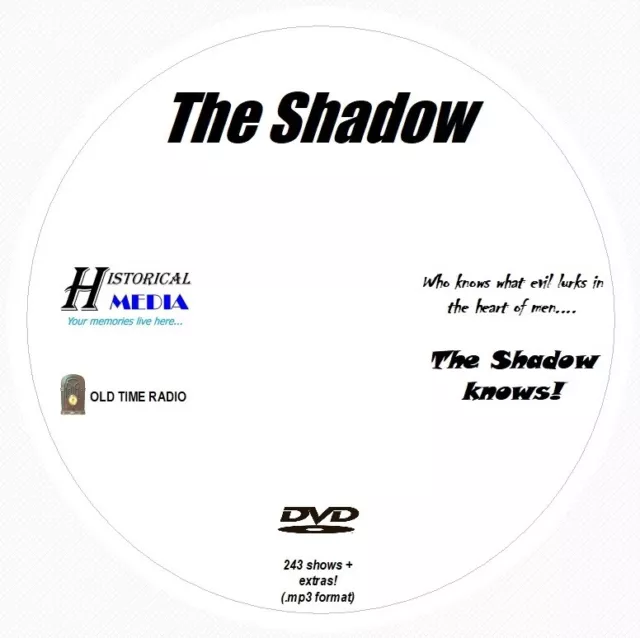 THE SHADOW - 243 Shows Old Time Radio In MP3 Format OTR On 1 DVD