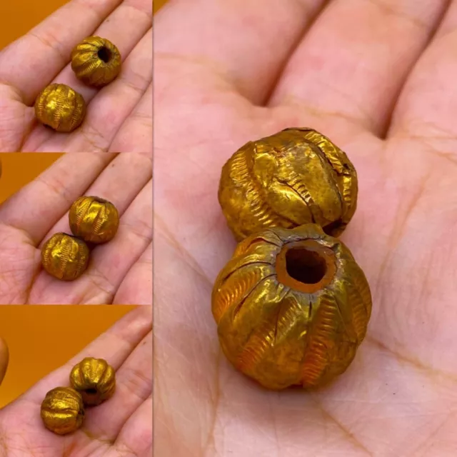 Rare Ancient  Detector Finds 2 Unresearched Greek Gold Plated Beads