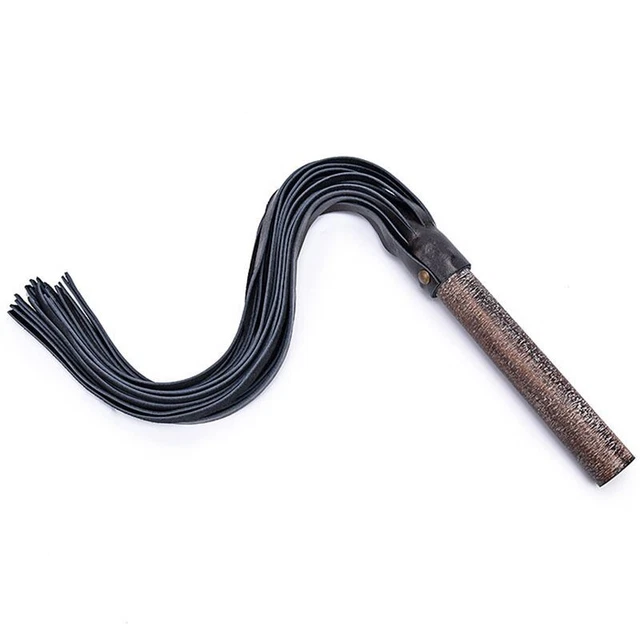 Handwork Make Genuine Leather COW Whip Ancient Wooden Round Handle 11