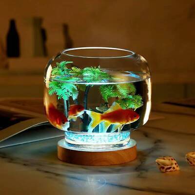 Aquarium Small Round Fish Tank Micro Bowl Landscaping Fighting Fish Glass Tank