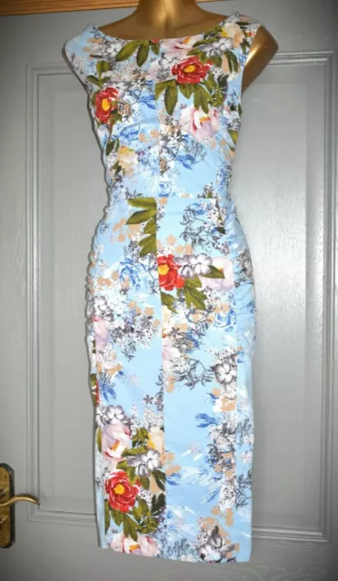 Phase Eight Floral Stretch Shift Dress UK 12 EU 40 US 8 Party Wedding Summer