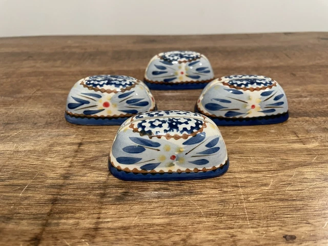 Temptations by tara old world blue name card recipe holders set of 4