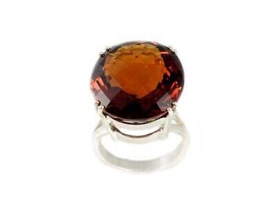 Cognac Citrine Ring 42ct Siberian Handcut Ancient Persia Roman Crystal Sunshine