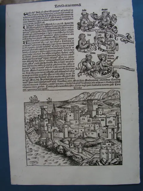 Inkunabel   Schedel  Weltchronik  Rhodos Blatt XXVI  1493