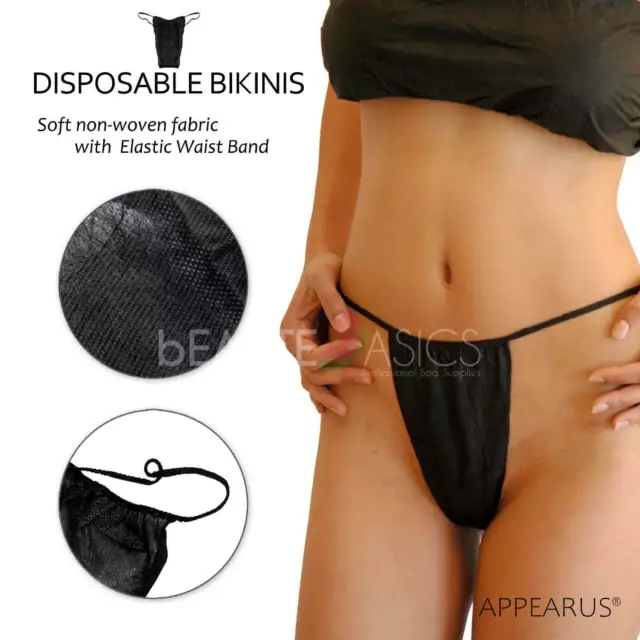 12 Pcs Disposable Women's Spa Thong Panties for Spray Tanning, Travel (DP105Rx1)