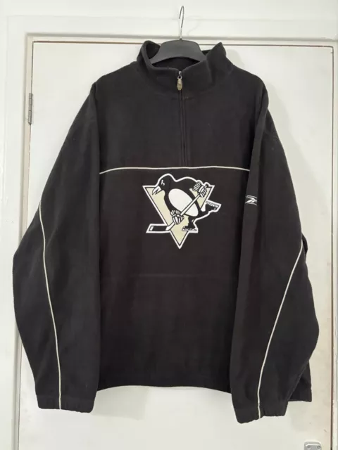 Reebok Pittsburgh Penguins 1/4 Zip Fleece 2xl Black Embroidered