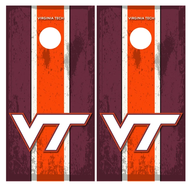 Virginia Tech Hokies Cornhole Board Wraps Skins Vinyl Laminated HIGH QUALITY!