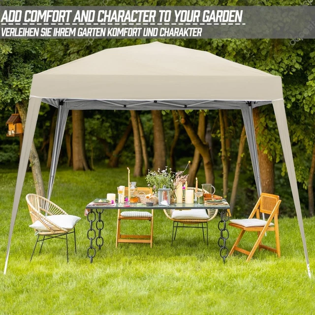 Jago® Pavillon 3x3 m Gartenpavillon Gartenzelt Faltpavillon Partyzelt Festzelt 2